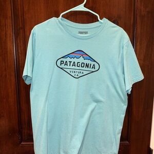Patagonia Sky Blue Graphic Tee - Polyester Mix - {M/L)